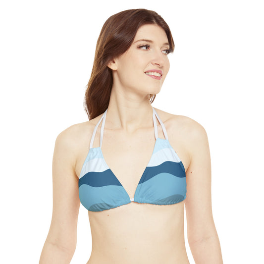 Aqua Horizon Strappy Triangle Bikini Top