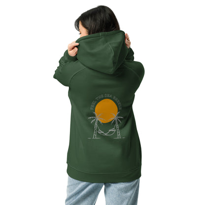 Aqua Horizon Relaxed Palm eco hoodie