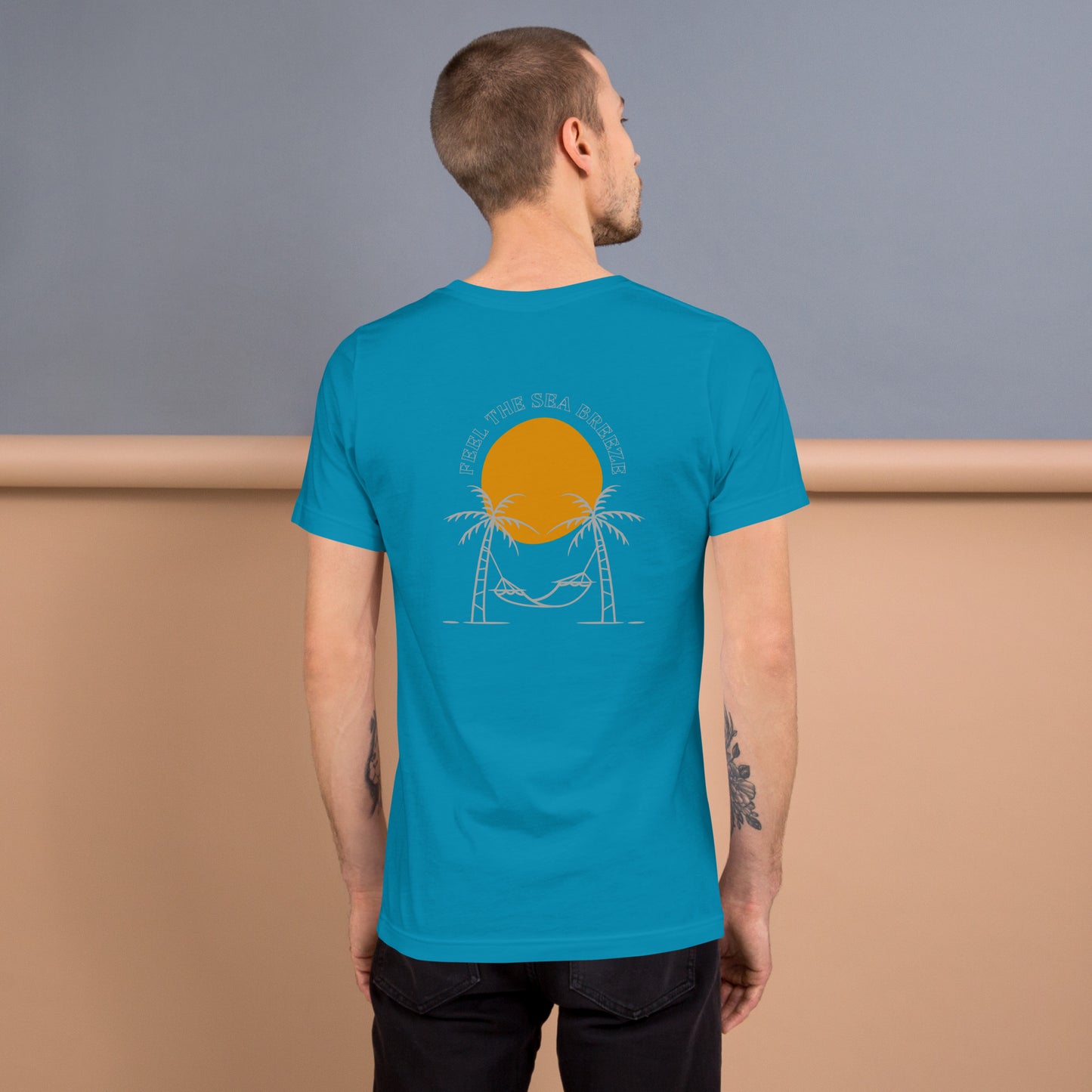 Aqua Horizon Relaxed Palm t-shirt