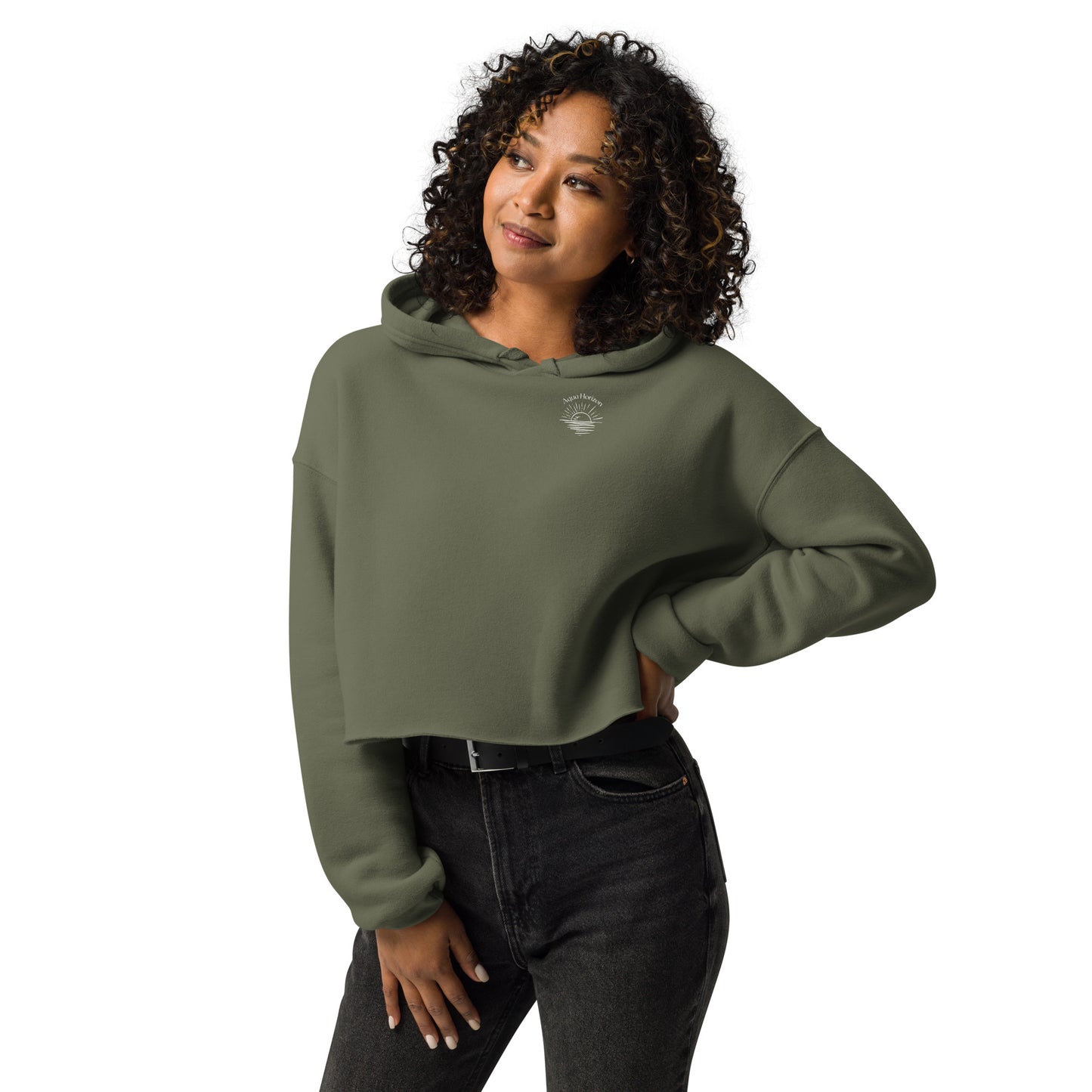 Aqua Horizon Woman's Crop Hoodie