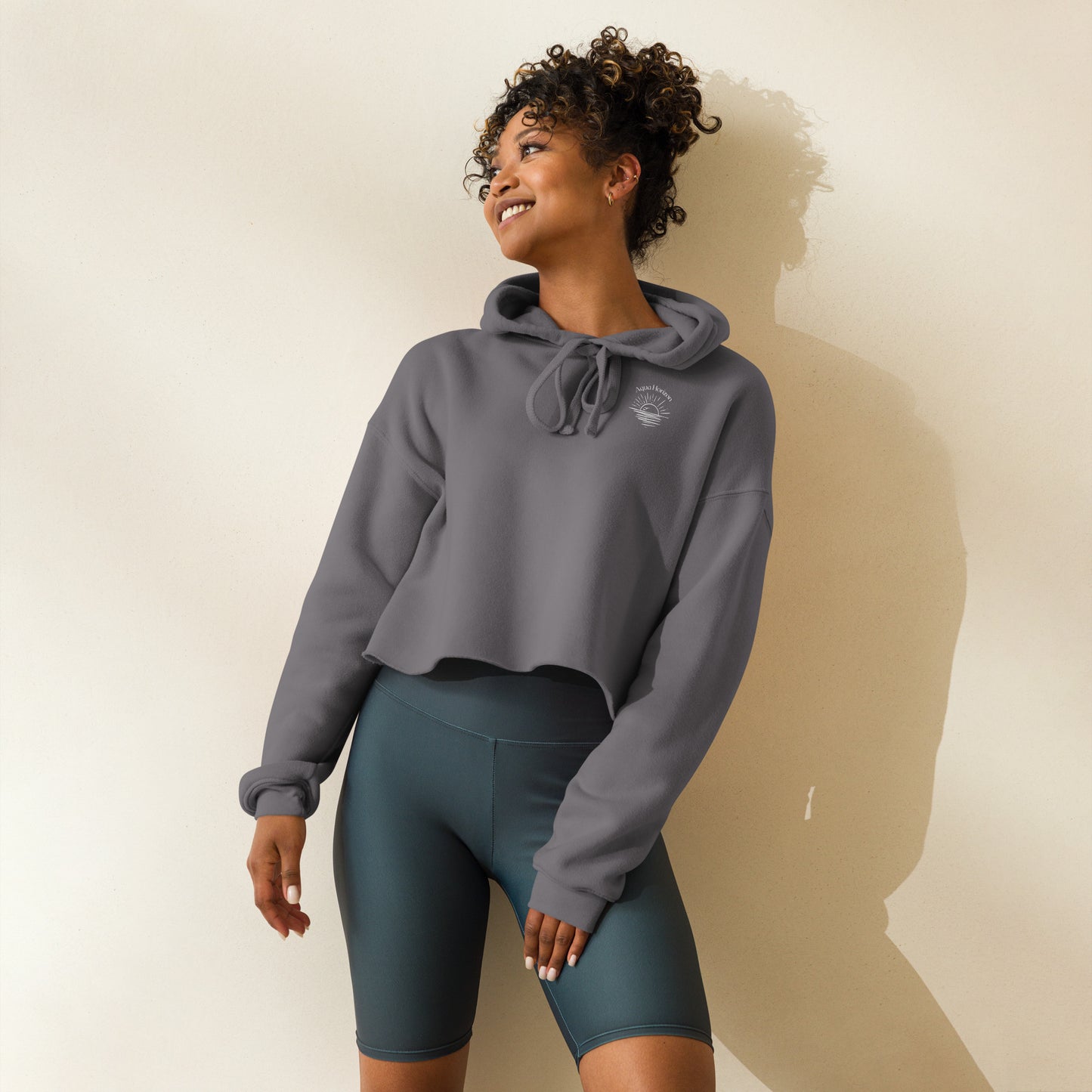 Aqua Horizon Woman's Crop Hoodie